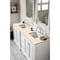 James Martin Vanities De Soto 72in Double Vanity, Bright White w/ 3 CM Eternal Marfil Quartz Top 825-V72-BW-3EMR - alternate 2